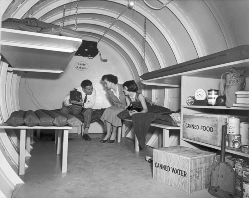 1950s bomb shelter living room